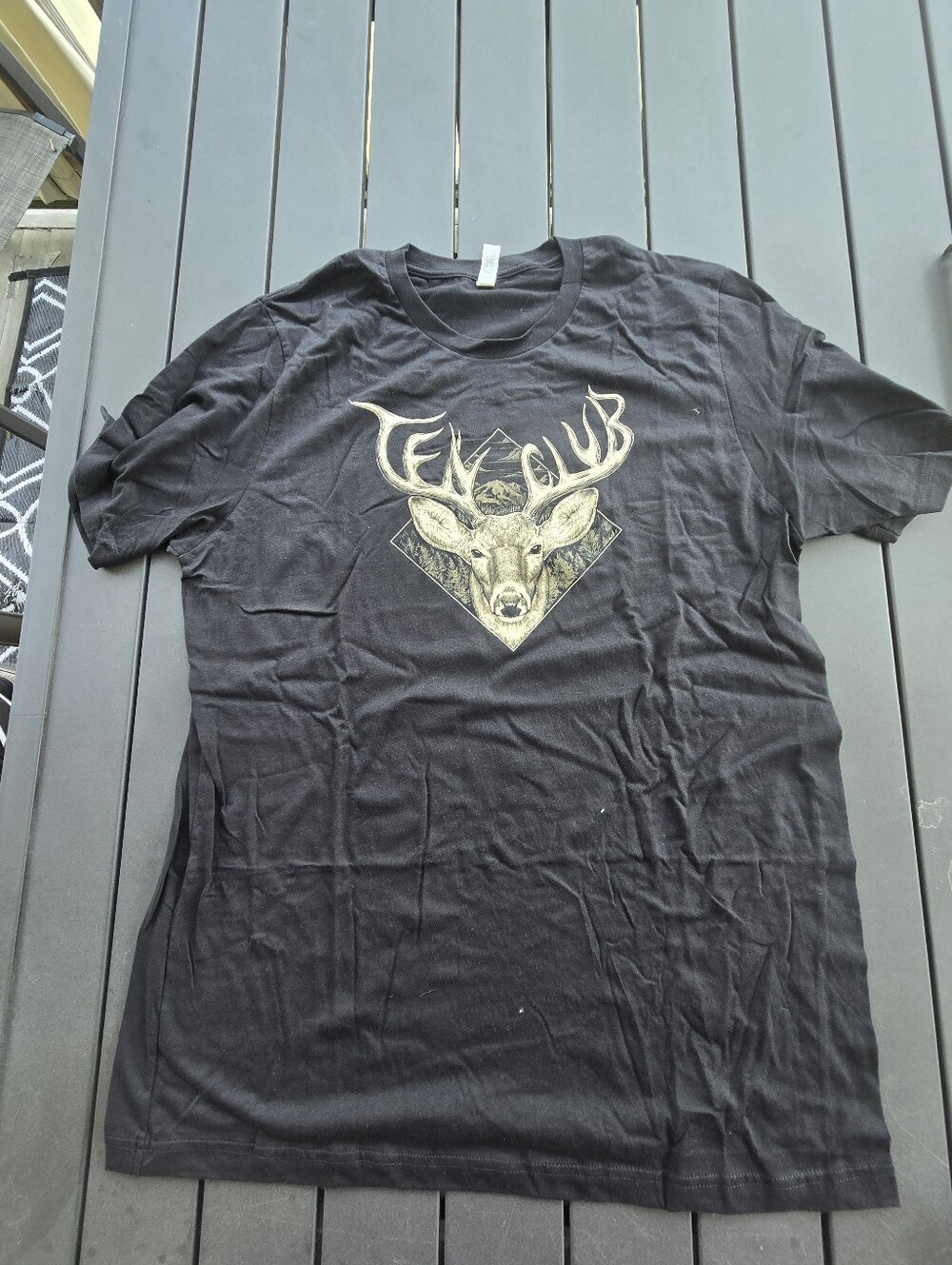2020 Pearl Jam Ten Club Deer Skull Graphic Print Black T-Shirt Men's XL